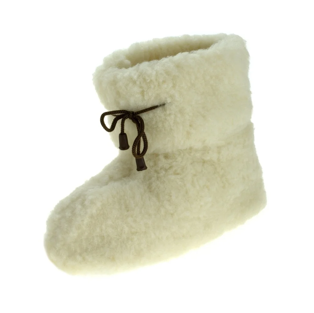 Теплі чуні-тапки з овчини на підошві EVA білі