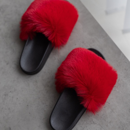 Жіночі тапочки для вулиці, червоні — на резиновій підошві
