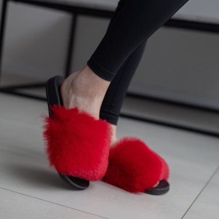 Жіночі тапочки для вулиці, червоні — на резиновій підошві
