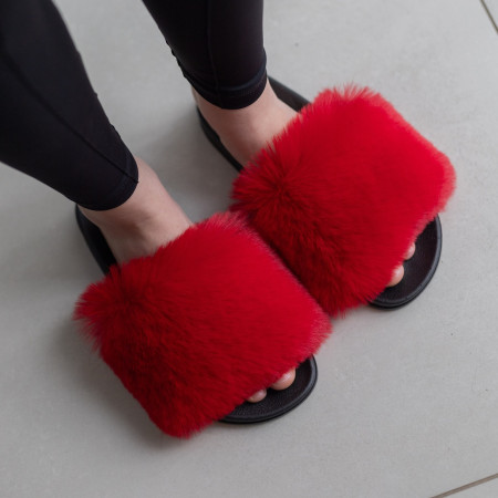 Жіночі тапочки для вулиці, червоні — на резиновій підошві