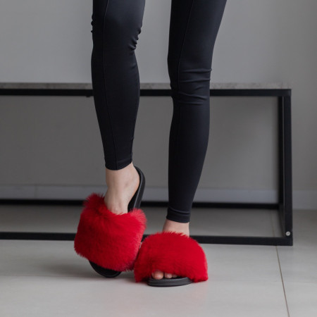 Жіночі тапочки для вулиці, червоні — на резиновій підошві