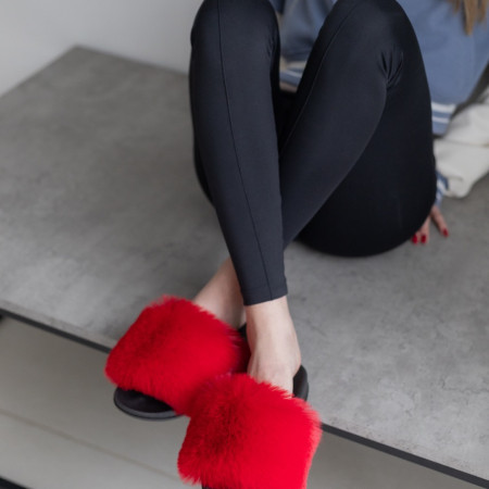 Жіночі тапочки для вулиці, червоні — на резиновій підошві
