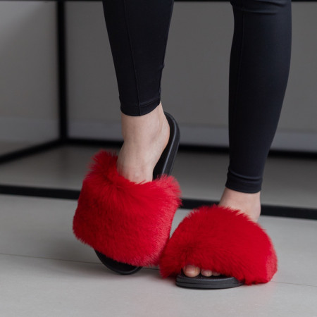 Жіночі тапочки для вулиці, червоні — на резиновій підошві