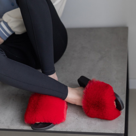 Жіночі тапочки для вулиці, червоні — на резиновій підошві