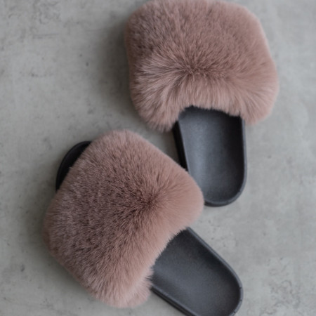 Жіночі тапочки для вулиці, коричневі — на резиновій підошві