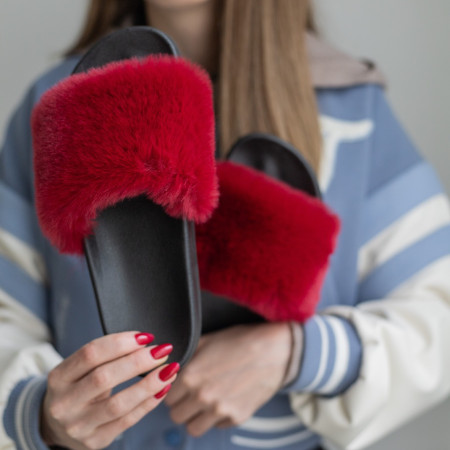 Жіночі літні тапочки Бордового кольору з гумовою підошвою