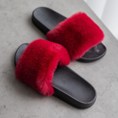 Жіночі літні тапочки Бордового кольору з гумовою підошвою