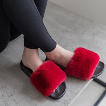 Жіночі літні тапочки Бордового кольору з гумовою підошвою