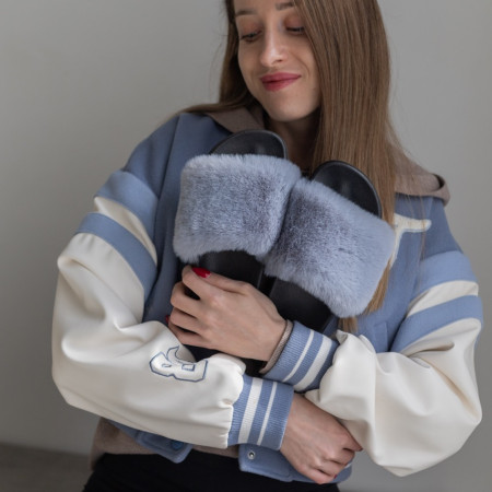 Жіночі тапочки для вулиці, сірі — на резиновій підошві