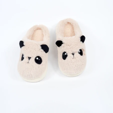 Дитячі тапки Panda з еко-хутра бежеві
