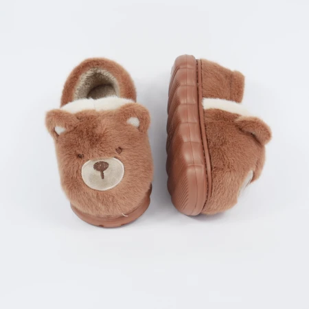Дитячі зимові тапулі “Cute Bear” пухнасті у вигляді ведмедика