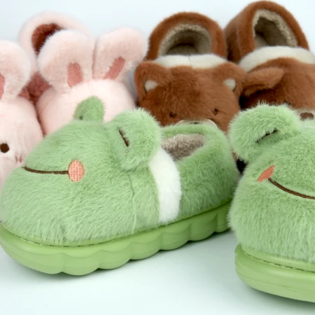 Дитячі теплі тапулі “Happy Frog” теплі м’які у вигляді жабки