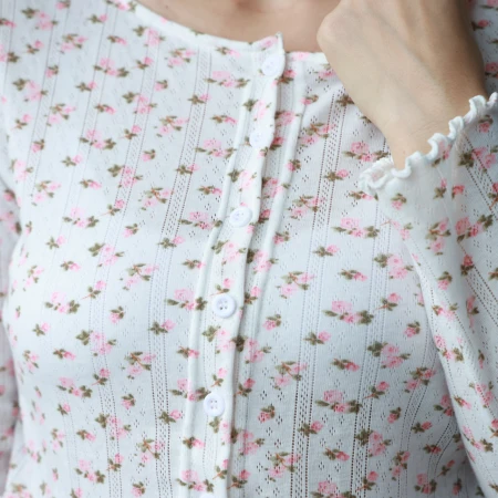 Жіноча домашня піжама з квітковим принтом, комплект штани + топ