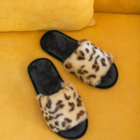 Жіночі домашні капці Halluci з хутра Класичний леопард