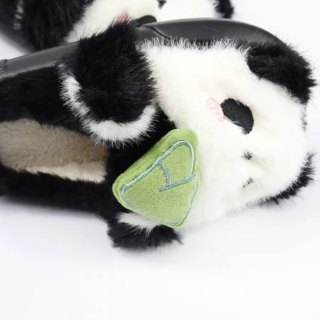 Дитячі кімнатні капці «Звірятка» з еко-хутра (Чорно-білі панда)